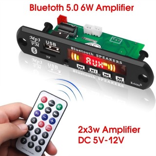 Bảng giải mã Bluetooth 5.0 MP3 12V Mô-đun vô tuyến ô tô Bộ chuyển đổi âm thanh FM rảnh tay có điều khiển từ xa