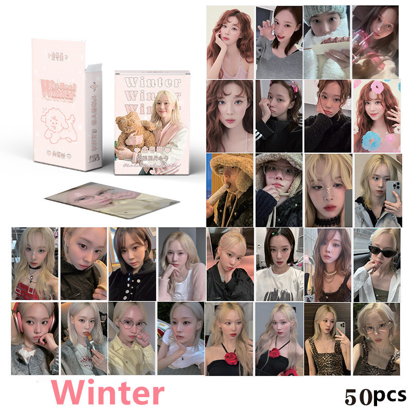 Hộp 50-55 Tấm / Hộp Album Ảnh Màu Hologram Laser NINGNING WINTER GISELLE KARINA Kpop
