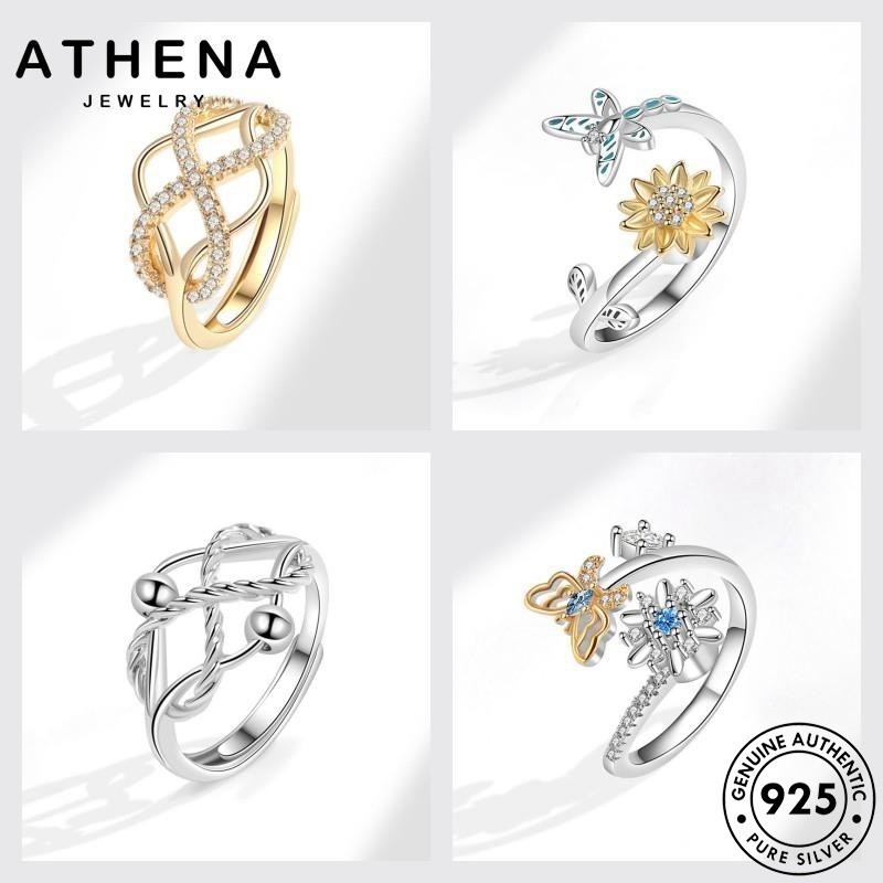 Athena JEWELLY Có Thể Điều Chỉnh Bạc Vàng 925 Nữ Nhẫn Kim Cương Thời Trang Moissanite M117