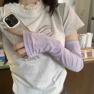 Tay áo chống nắng mùa hè Nữ thêu nơ du lịch Vòng tay che nắng