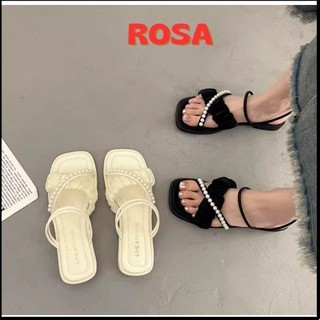 Dép sandal nữ trang trí ngọc trai giả nhún đi 2 kiểu Dép quai hậu thời trang mã SD-32926