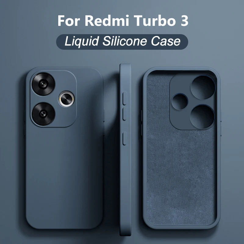 Ốp Điện Thoại Silicon Vuông Cho Xiaomi Redmi Turbo 3 Turbo3 RedmiTurbo3 5G Cặp Đôi Đơn Giản Mềm TPU Ốp lưng Chống Sốc Bảo Vệ Ống Kính Máy Ảnh Ốp Lưng
