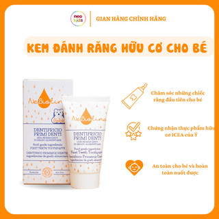 Kem đánh răng Nebiolina NUỐT ĐƯỢC CHO BÉ dành riêng cho răng sữa tặng bàn chải cao cấp cho bé