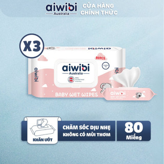 3 Gói Khăn Ướt Aiwibi Không Mùi