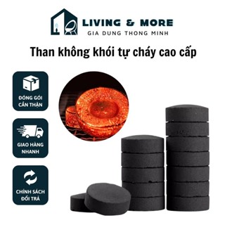 Than không khói cao cấp TN109, than tự cháy xông trầm cap cấp 3.3cm, than nướng BBQ - Living & More