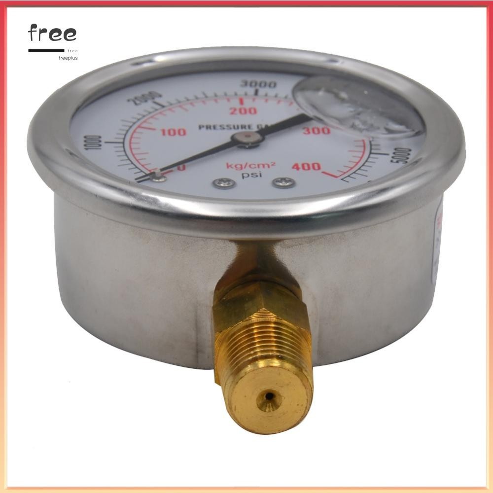 [Freeplus.vn] Đồng hồ đo áp suất dầu 0-5000PSI Đồng hồ đo áp suất dầu thủy lực Phụ kiện ô tô