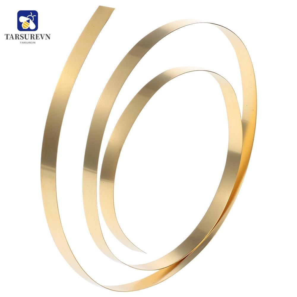 Cuộn tấm đồng thau TARSUREVN, Tấm lá kim loại màu vàng 1000mm x10mm, Cắt tự do Dải đồng thau mỏng Trang sức Làm DIY