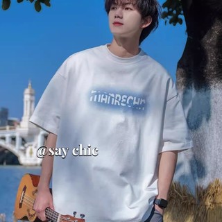 Áo thun nam SAY CHIC mùa hè xu hướng mới thời trang đơn giản in chữ hàng đầu dáng rộng giản dị phù hợp hàng ngày ngắn tay
