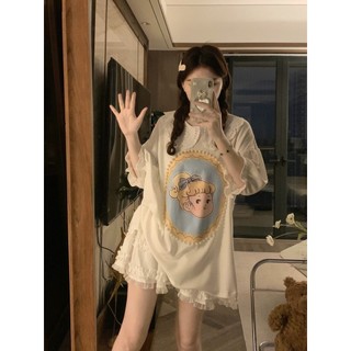 Thiết Kế Dễ Thương, Cổ Búp Bê Giảm Tuổi, Áo Thun Trắng Rời Và Giảm Béo Quá Khổ Mùa Hè Nữ Xu Hướng Hàng Đầu Hàn Quốc