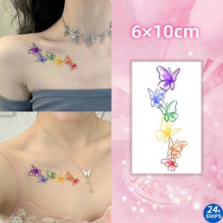  Hình xăm họa tiết bướm đầy màu sắc hình xăm cô gái dễ thương xương đòn không thấm nước hình xăm kéo dài trong 7 ngày hình xăm giả tạm thời 