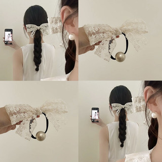 Dây buộc tóc ngọc trai ren kiểu Pháp buộc tóc nữ