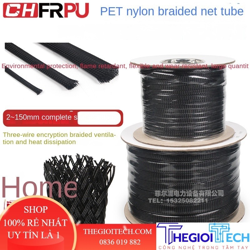 Ống Lưới Bện Nylon Đen, Ống Bảo Vệ, Ống Bọc Da Rắn, Ống Kính Thiên Văn ...