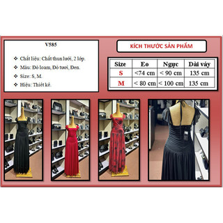 Đầm maxi thun lưới cánh tiên V585