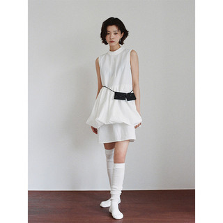 Váy thiết kế rỗng cong lưng với váy nụ hoa chắp vá hai lớp rộng 21833