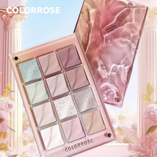  COLORROSE Bảng Phấn Mắt Nước Gợn Sóng Bảng Phấn Mắt Màu Tím Xanh Hoa Hồng Kim Sa Lấp Lánh 