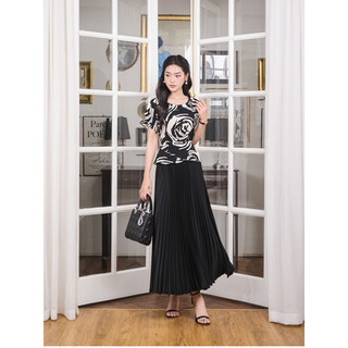 Chân váy xếp ly dáng dài chất lụa Orchid - BH8X738