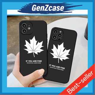 Ốp lưng điện thoại iphone hình lá phong Dsquared may mắn L16 nhựa TPU cạnh vuông chống sốc bảo vệ camera