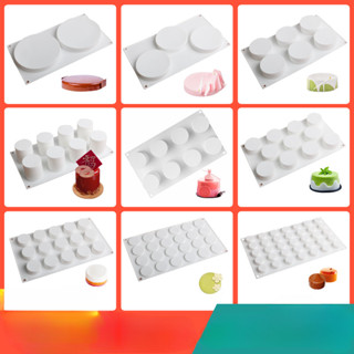 8 liên tục Hình Trụ Bánh Tròn 6 liên tục Bánh Mousse Bánh Khuôn Silicon 15 liên tục Bánh Ngọt Pháp Món Tráng Miệng Lớp Nướng Máy Xay