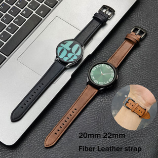Dây đeo da bằng sợi 20mm 22mm Tương thích cho Samsung Galaxy Watch 6 5 4 6Classic 4Classic Huawei Watch 3Pro GT4 3Pr Dây đeo đa năng bằng da