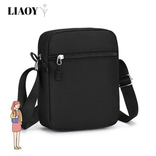 Túi đeo chéo LIAOY, Túi đeo vai Mini, Túi điện thoại di động màu đen bền bỉ cho nam