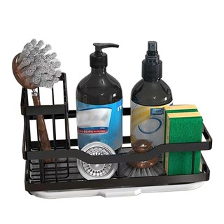 Bồn rửa chén Giá đỡ vải bằng thép không gỉ Đa chức năng Đế xốp chống gỉ Giá đỡ bồn rửa màu đen Mặt bàn Giá đỡ giẻ cho nhà hàng Nhà hàng cingvn