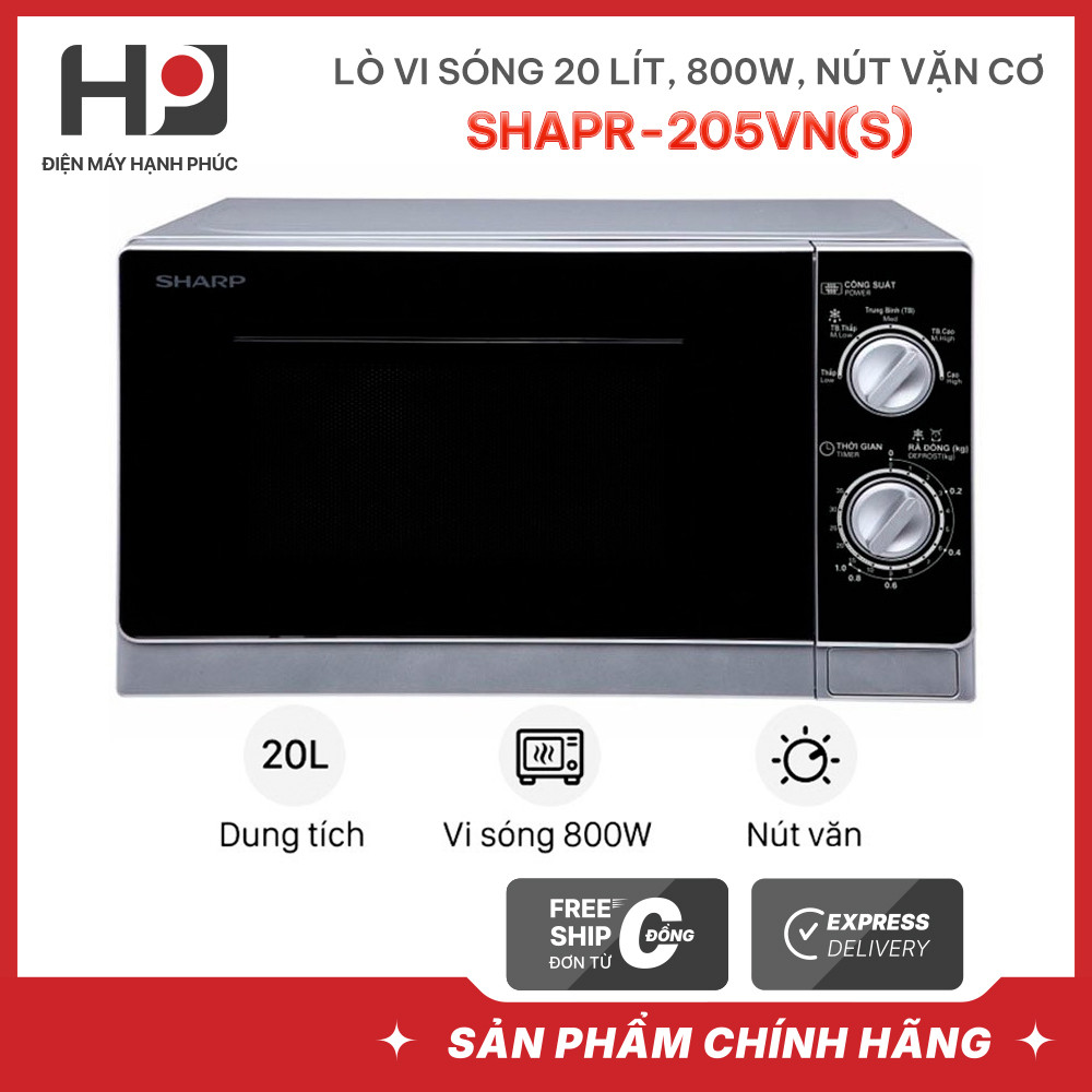 [Hàng chính hãng] Lò vi sóng SHARP R-205 R-205VN(S) 20 lít