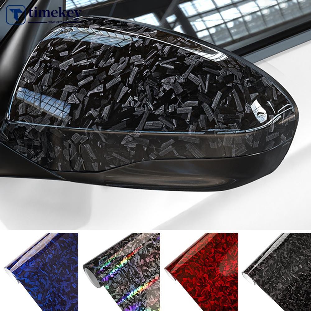 Timekey 50 / 100 / 150cm Sợi Carbon Xe Ô Tô Bóng Rèn Sợi Carbon Vinyl Bọc Phụ Kiện Xe Hơi Màu Đỏ Tự 