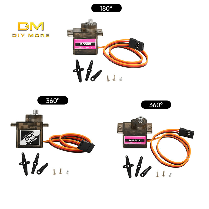 Diymore MG90S Mô phỏng thu nhỏ Servo 12g Bánh răng kim loại Servo