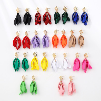 Retro Cung Điện Cánh Hoa Bông Tai Cao Cấp Tính Khí Nhẹ Sang Trọng Khí Quyển Muỗi Cuộn Dây Không Lỗ Tai Kẹp Tai PD1872