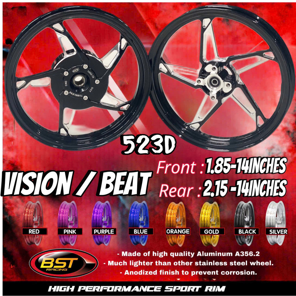 vành mâm vision , beat ngôi sao 5 cây BST-523D CNC SPRORT RIM BST 6158