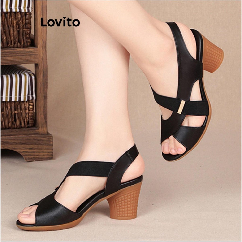 Giày cao gót nữ Lovito thanh lịch, đế dày, không họa tiết, gót nhọn, kiểu dáng trơn, LFA60317
