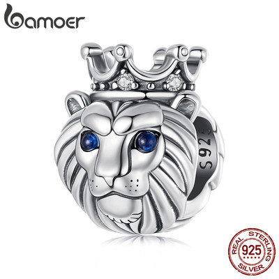 Bamoer Bạc 925 Trang Sức Sư Tử Vương Miện Mặt Dây Chuyền Vòng Tay Phụ Kiện Bộ Sưu Tập
