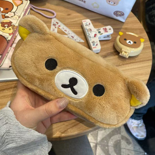  Hoạt Hình Rilakkuma Sang Trọng Túi Bút Dễ Thương Dễ Thương Gấu Dung Tích Lớn Hộp Đựng Bút Chì Sinh Viên Túi Bảo Quản Văn Phòng Phẩm Hộp 