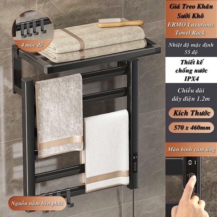 Giá Treo Khăn Sưởi Khô ERMO Luxurious Towel Rack Travel Towel