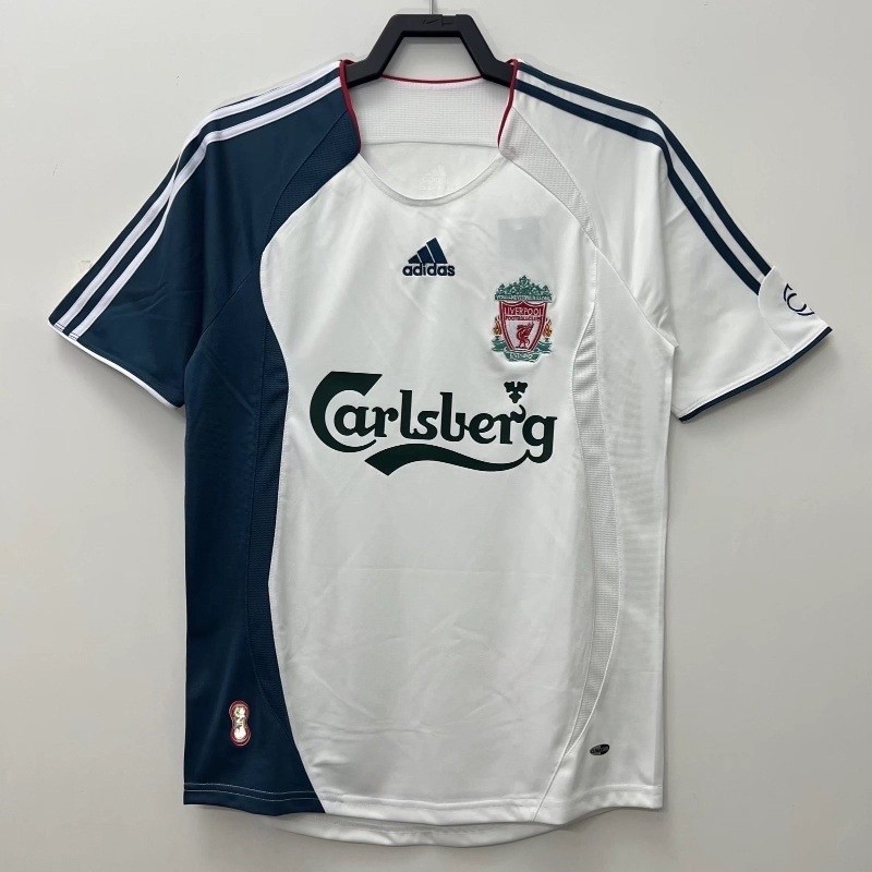 06 08 Liverpool Sân Khách Retro Jersey Tay Ngắn Áo Bóng Đá Thể Thao Áo Thun Jersey Chất Lượng Cao S-