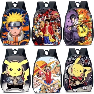 Túi đi học Naruto, One piece, túi đi học Luffy, túi kết hợp ba lô Pikachu, ba lô giải nén thoáng khí thời trang, ba lô ba mảnh, ba lô bé trai