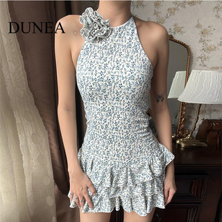 Đầm Mini dây in hoa gợi cảm mùa hè DUNEA