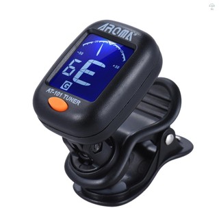 Aroma AT-101 Bộ chỉnh âm kỹ thuật số kẹp Mini cầm tay với kẹp xoay có thể gập lại Độ nhạy cao cho đàn Guitar Chromatic Bass Violin Ukulele