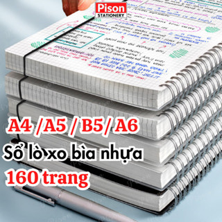 Sổ lò xo basic A6 A5 B5 A4 160 trang kẻ caro kẻ ngang trơn SỔ BÌA NHỰA