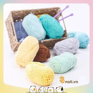 Len milk cotton 125g loại 1 se tròn, săn chắc, tơi xốp, đan móc khăn, áo, túi xách, thú bông cho bé (Đủ bảng màu 01-81)