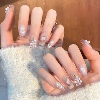 Handmade Phototherapy Giáng Sinh Đầu Tiên Tuyết Mùa Đông Bông Tuyết Mặc Móng Tay Giáng Sinh Mèo Mắt Phong Cách Baroque Cây Giáng Sinh Thành Phẩm