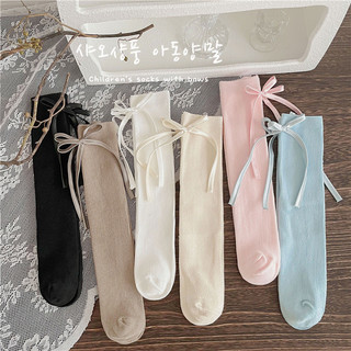 Tất Cọc Bé Gái 24 Mùa Xuân Hè Tất Trẻ Em Tất Cotton Mỏng Họa Tiết Mịn Nơ Tất Cho Bé