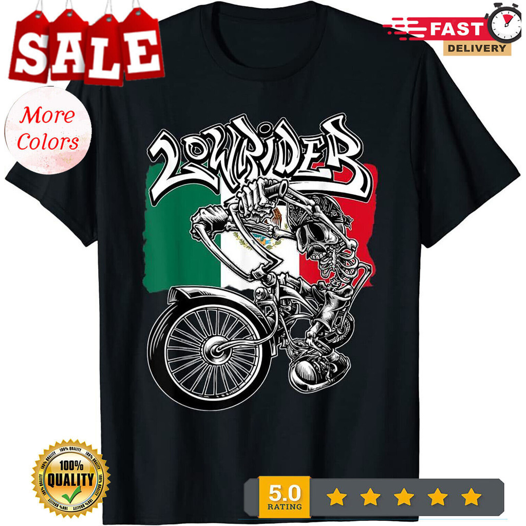 Xe đạp nam Low Rider Áo thun xe đạp Chicano Mexico Lowrider Mexico