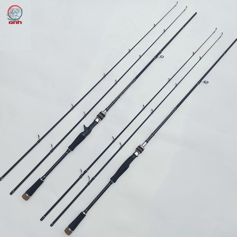 Cần Câu Lure 2 Ngọn Hunting Black, Độ Cứng MH, H, Đủ Size 1m8, 2m1, 2m4, Chất Liệu Carbon - QĐ