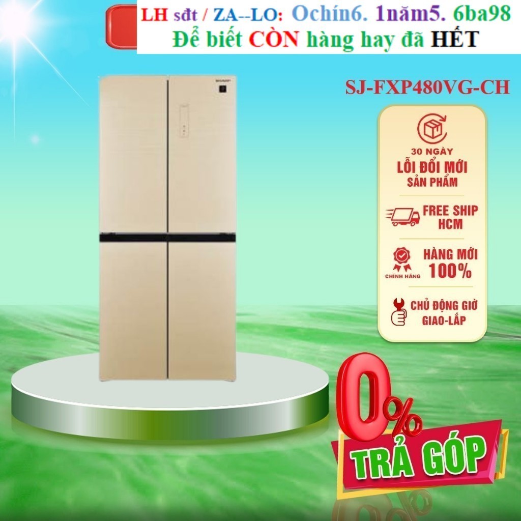 Rẻ SJ-FXP480VG-CH - Tủ Lạnh Sharp Inverter 401 Lít SJ-FXP480VG-CH - BẢO HÀNH CHÍNH HÃNG