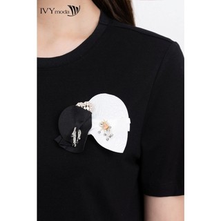 【COD】 Áo thun nữ đính hoa IVY moda MS 57M7761