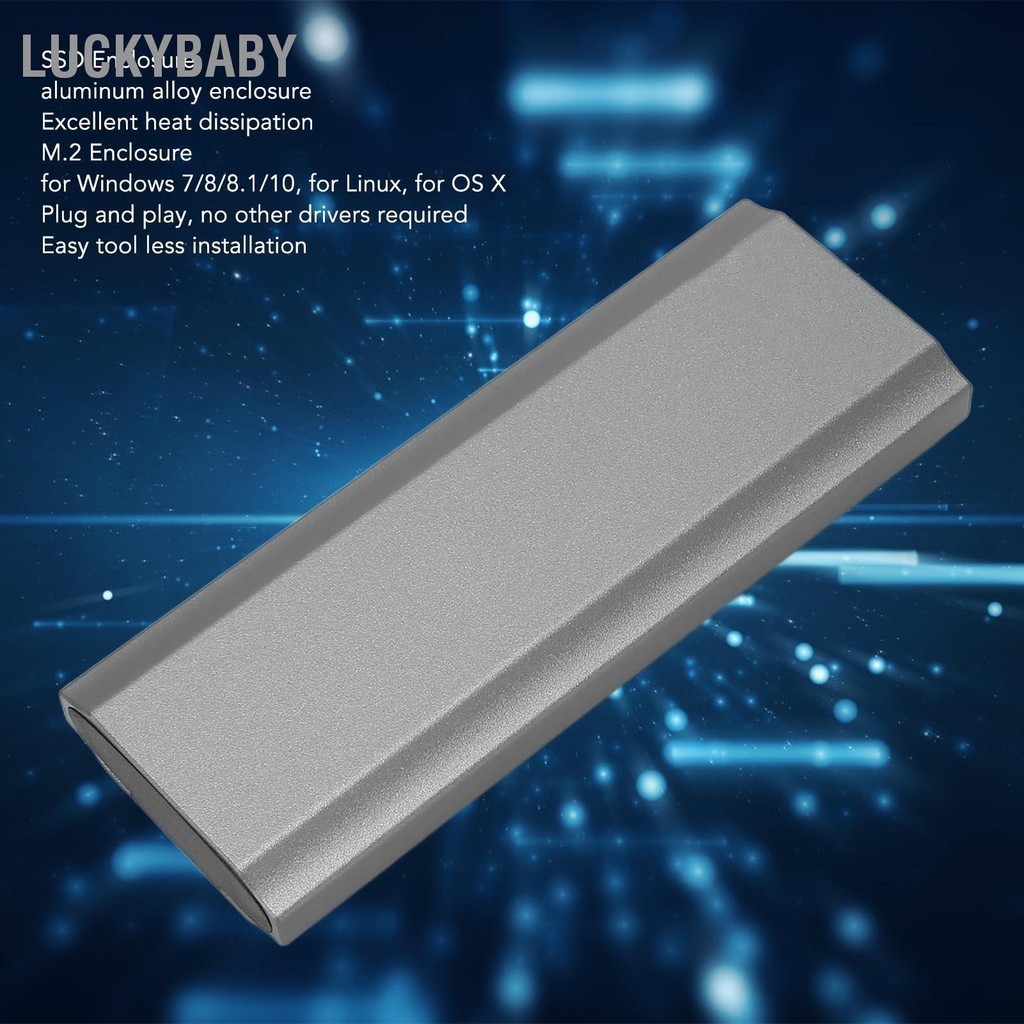 LUCKYBABY M.2 NVME SATA SSD Vỏ Adapter USB3.2 Gen2 Giao Diện Loại C 10Gbps Hỗ Trợ UASP Cho 2230 2242 2260 2280