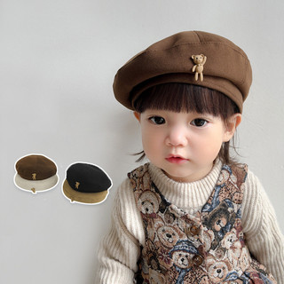 Thời Trang Cho Bé Len Mềm Mũ Nồi Vui Nhộn Và Dễ Thương Bé Gái Beret Nâu Series Trẻ Em Fedora Quần Áo Bé Phụ Kiện
