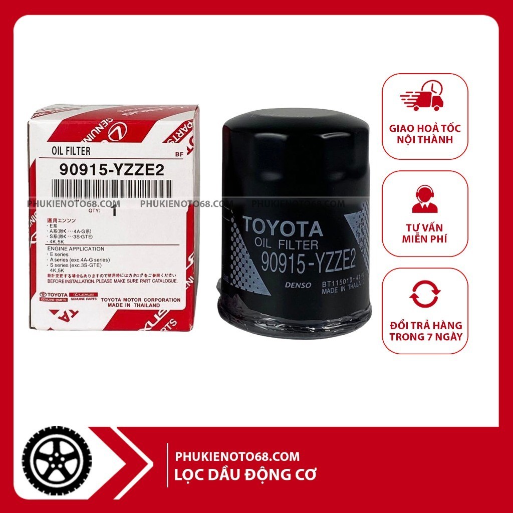 Lọc nhớt động cơ, lọc dầu xe ô tô Camry, Zace, Rav4, Altis mã 90915YZZE2 lắp chung 9091510002/909151