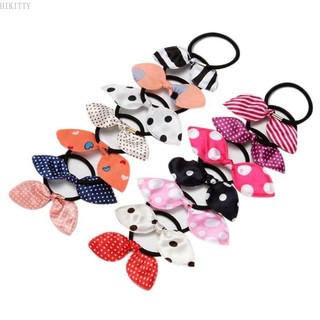Hik Chấm Bi Tai Thỏ Dây Buộc Tóc Dây Bé Gái Dễ Thương Đuôi Ngựa Scrunchies Phụ Kiện